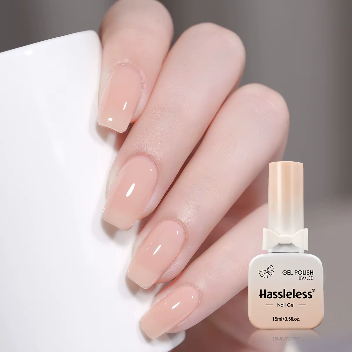 Vernis à ongles gel rose nude Hassleless 15 ml