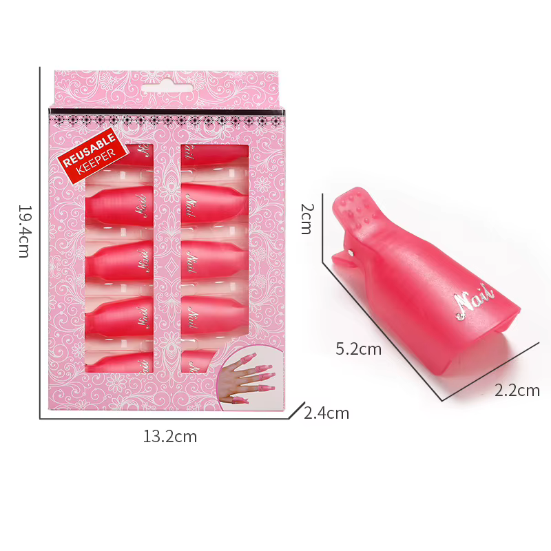 Clips pour dissolvant de vernis à ongles en gel UV acrylique