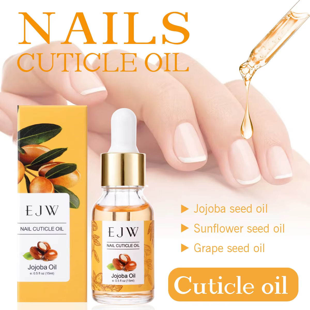 Huile de jojoba pour cuticules – Séchage rapide