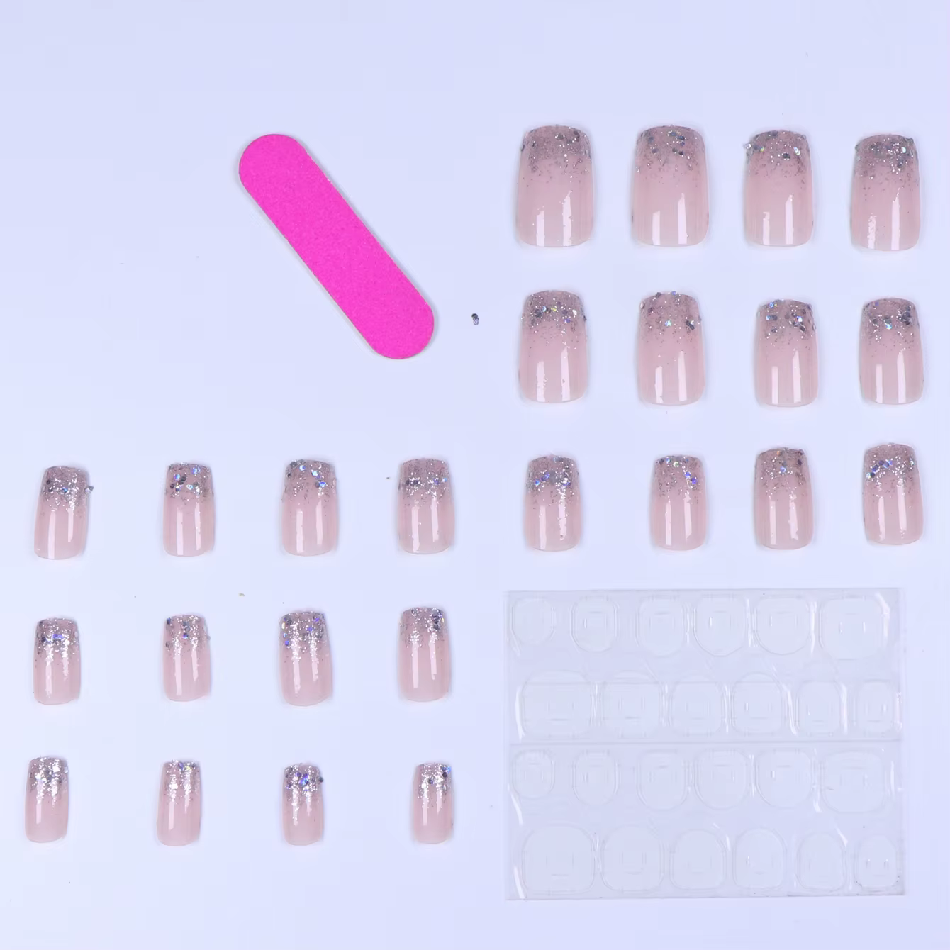 24 pièces/ensemble Faux Ongles Scintillants pour Femmes et Filles