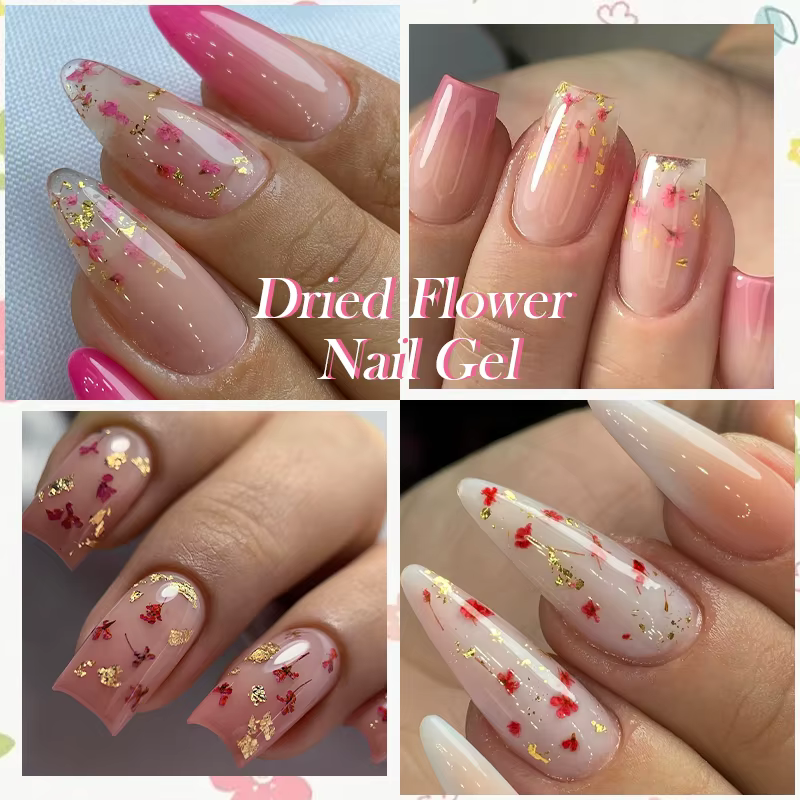 LILYCUTE 8ml rose fleur séchée Gel vernis à ongles