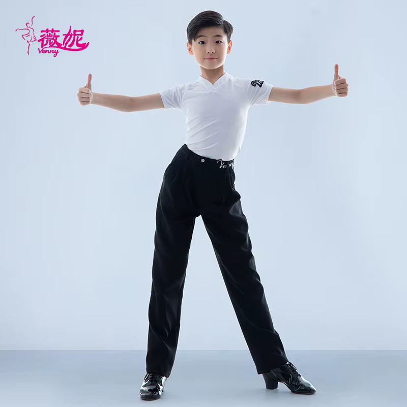 Vennystyle robe de danse latine chemise de compétition pour hommes sur mesure pour les costumes de danse de salon de performance de salle de bal Standard