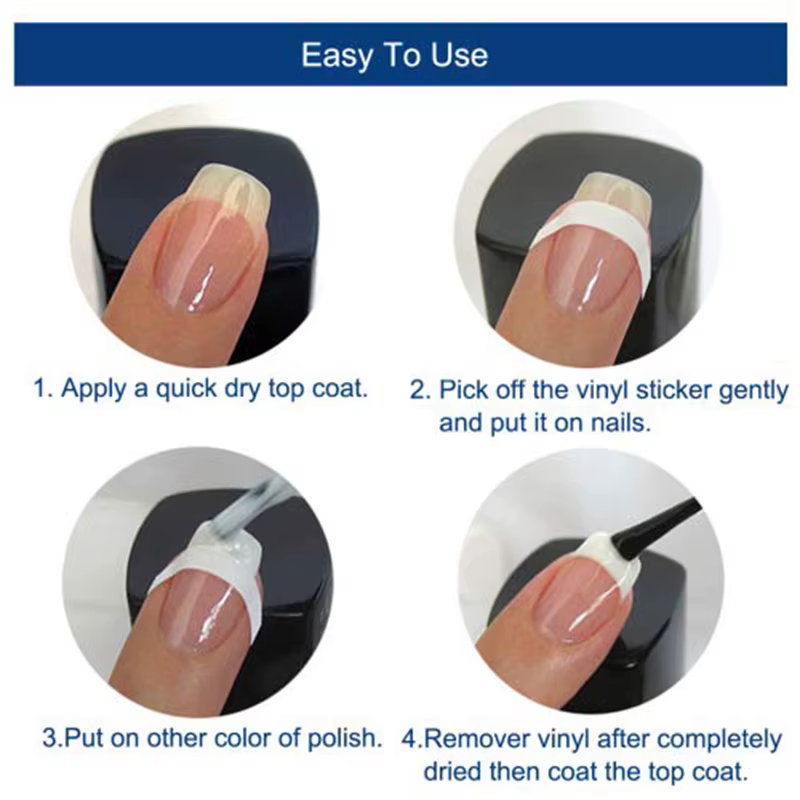 Autocollants pour designs d'ongles de manucure française