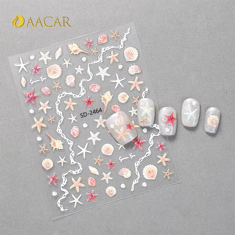 Autocollants pour ongles en coquillage d'étoile de mer