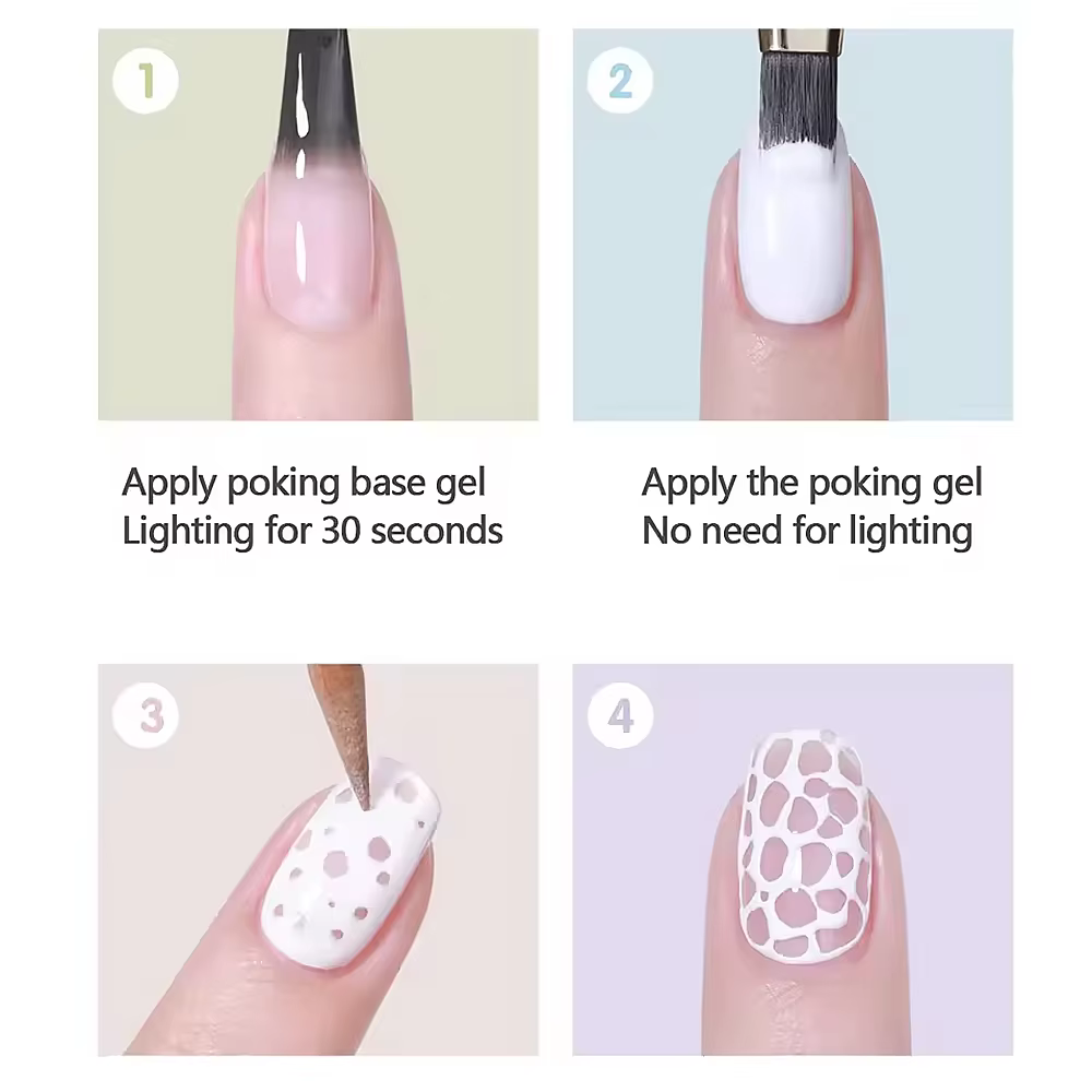 Vernis à ongles Gel abstrait noir et blanc