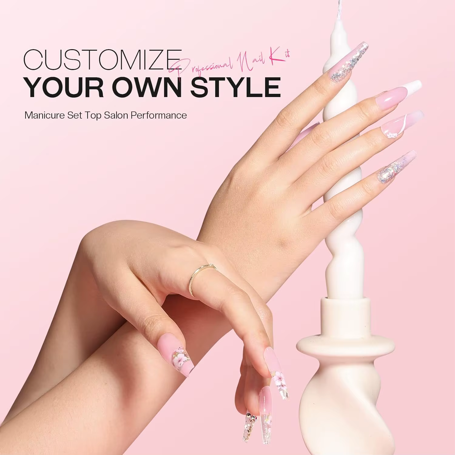 Kit de démarrage de gel pour ongles XR avec mini base de lampe UV