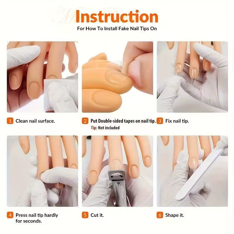 Main d'entraînement pour la pratique des ongles avec support de bureau