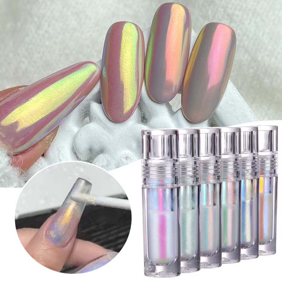 6 pièces ensemble liquide Chrome pour ongles