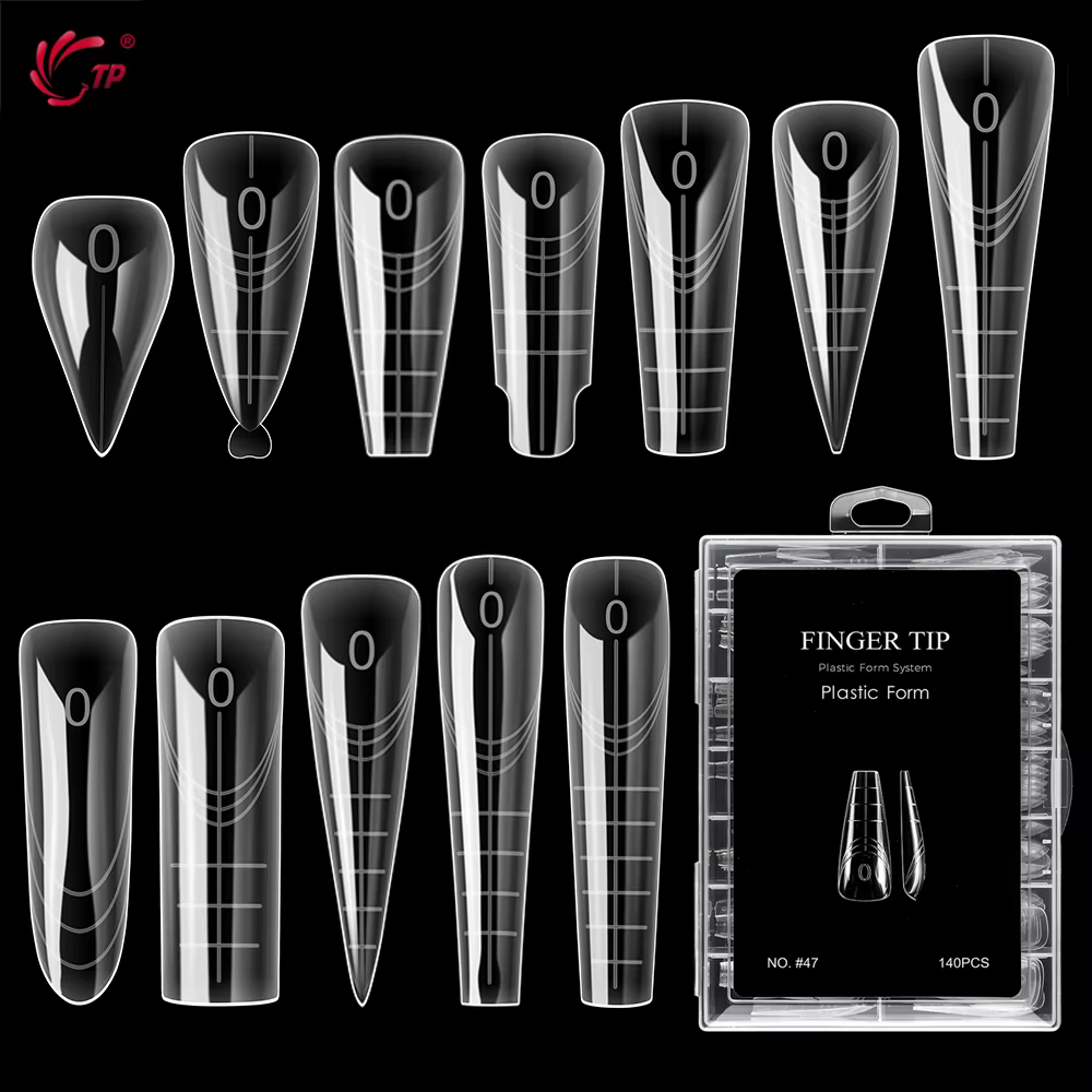 TP 70 pièces/140 pièces ongles clairs double forme couverture complète système d'extension d'ongle construction rapide