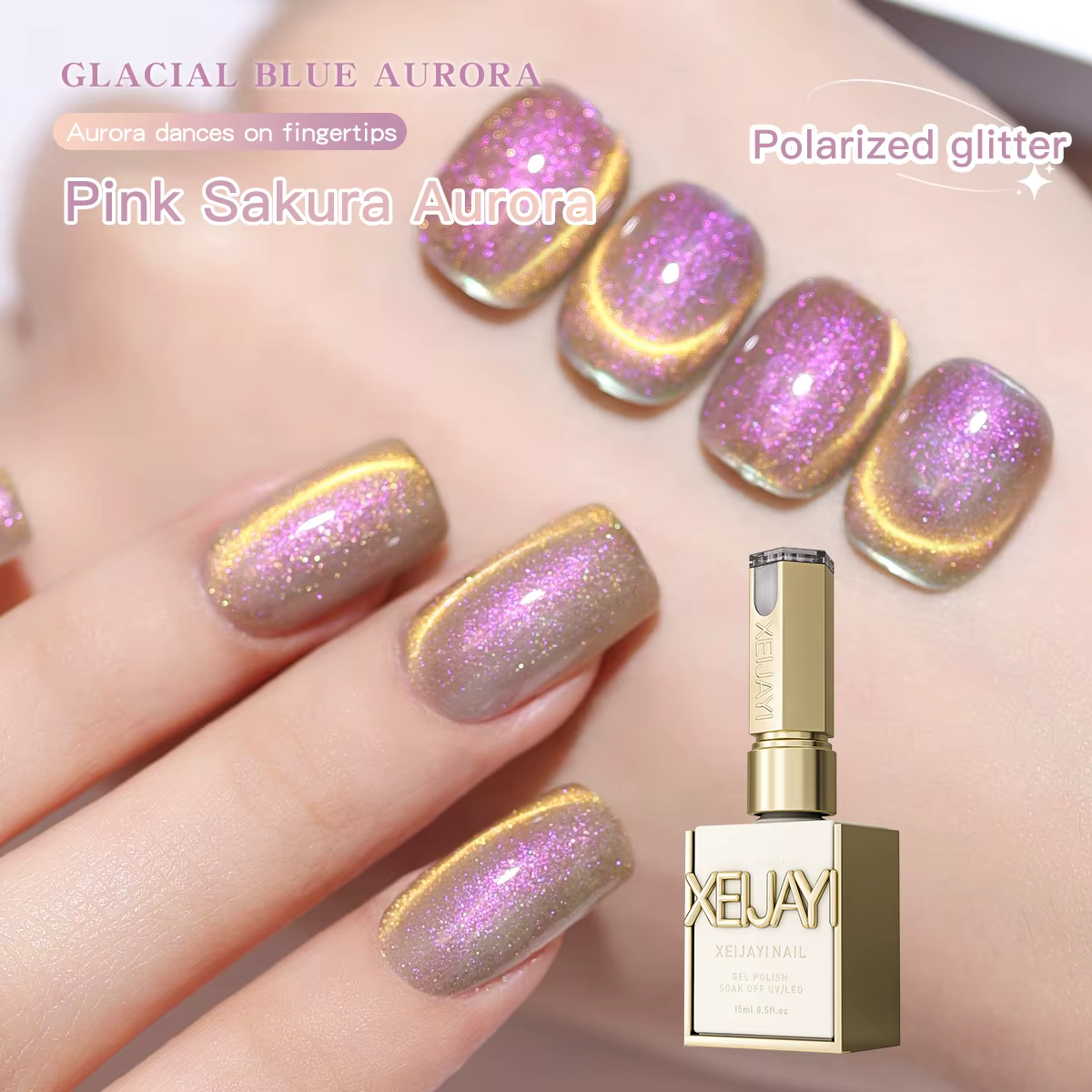 Vernis à ongles gel œil de chat myrtille