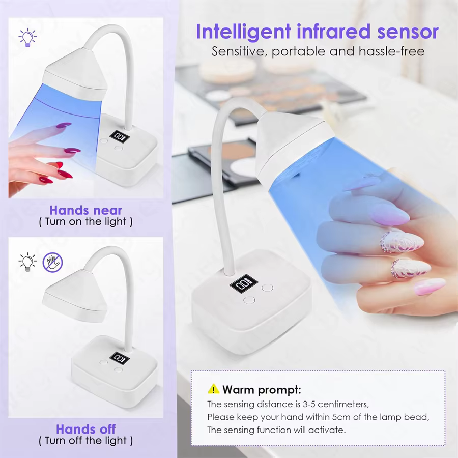 Lampe uv led ongles professionnel sans fil rechargeable