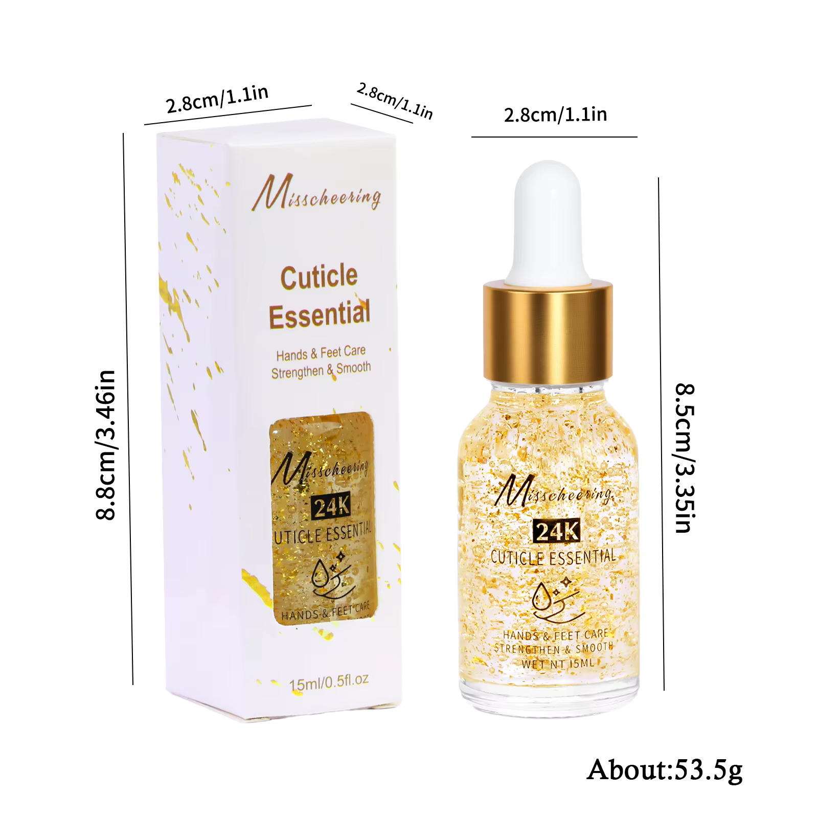 Huile nutritionnelle en feuille d'or 24k