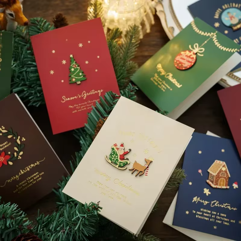 Cartes de Noël Cartes de réveillon de Noël vintage Cartes cadeaux Cartes de voeux de vacances Cartes de Noël manuscrites