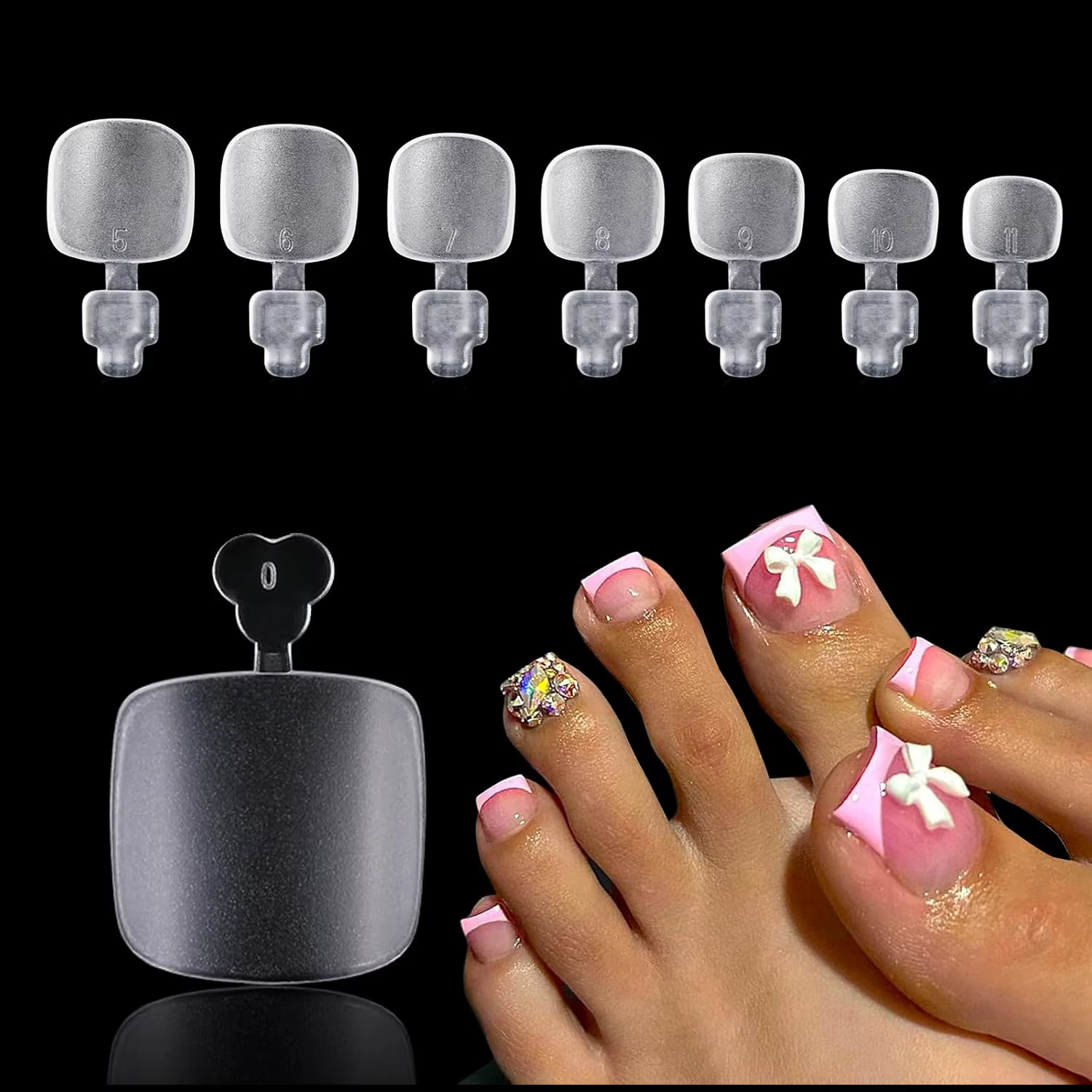 30/150/300/600/1500 pièces faux ongles conseils ensemble Nail Art orteil décoration couverture complète