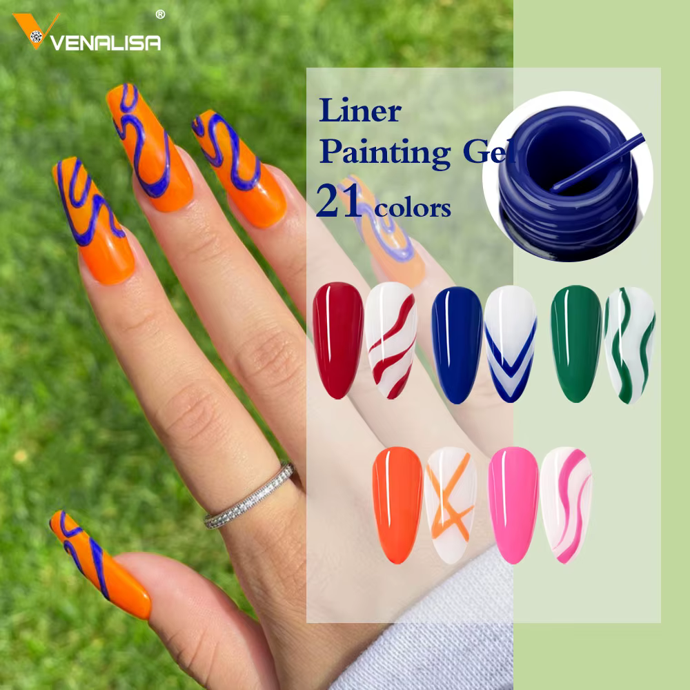 Venalisa 8ml Gel de revêtement Super brosse rapide français conception d'ongle dessin Gel
