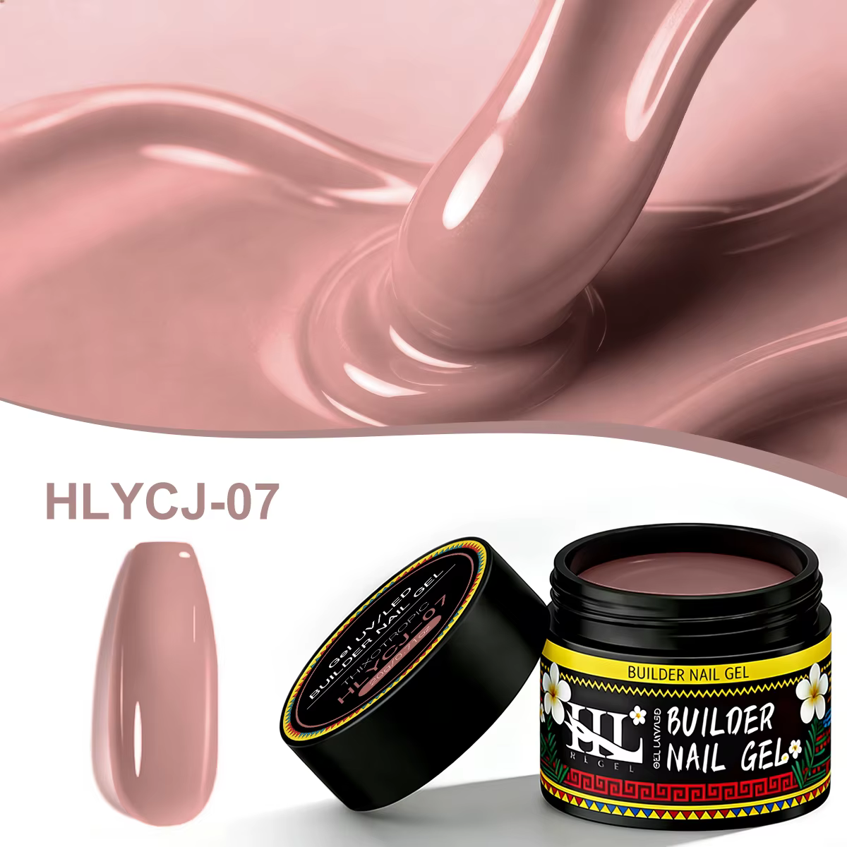 Gel de construction transparent en fibre de verre HL 20g pour renforcer les ongles cassés