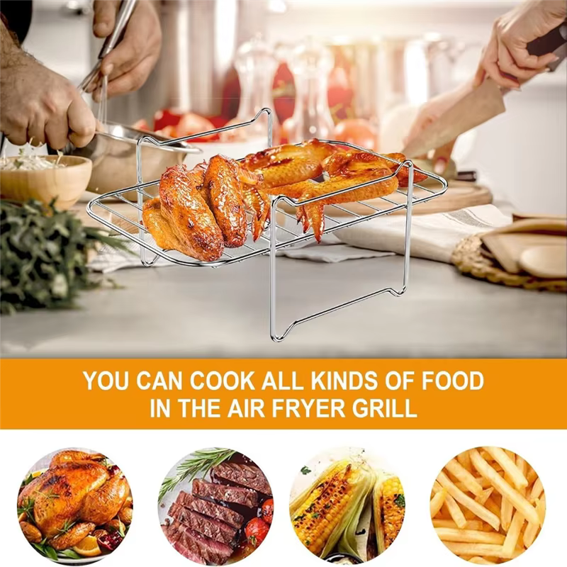ABWM-Baketron support de friteuse à Air, grille de cuisson pour Tefal EY9018 5.2/3.1 L pour tour T17099 Salter EK5729 9L, accessoires de friteuse à air