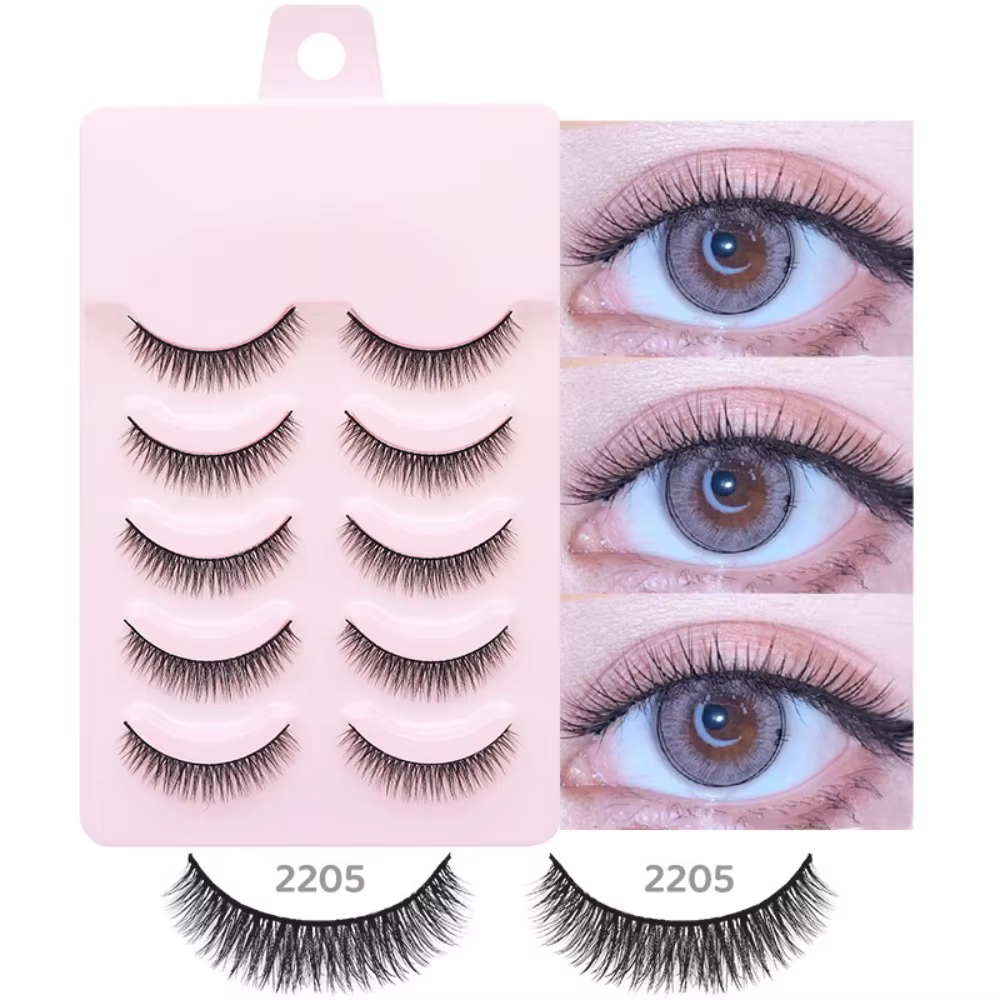 Mode 5 paires Manga cils plusieurs Styles Anime Cosplay segmenté faux
