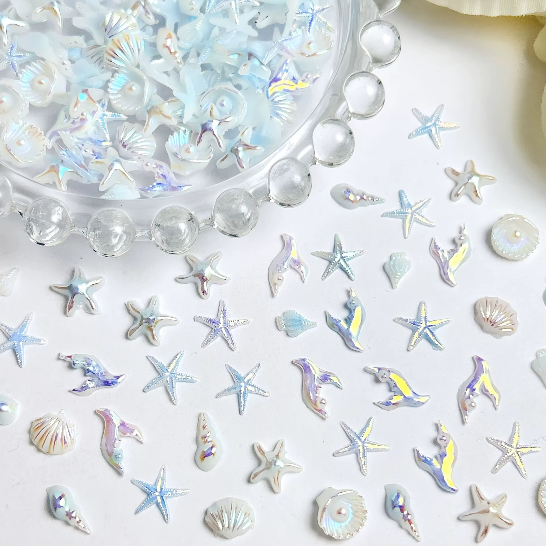 30 pièces d'accessoires artisanaux sur le thème des sirènes bleu aquatique