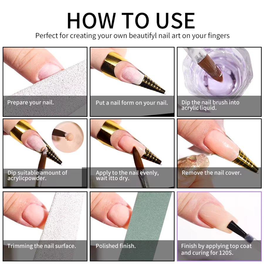 Kit de poudre acrylique pour ongles