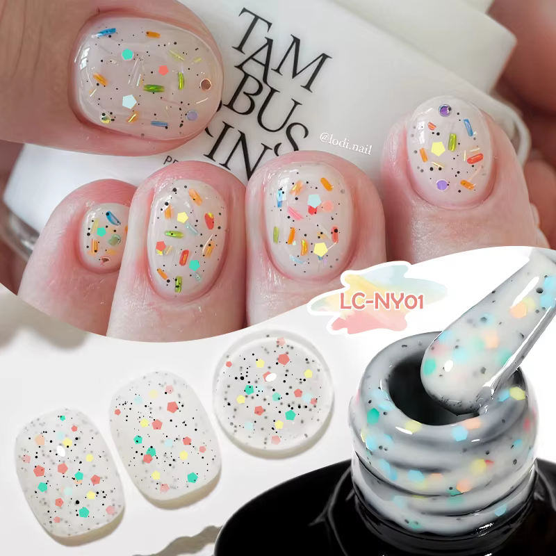 LILYCUTE 7ml Macaron crème ongles Gel paillettes
