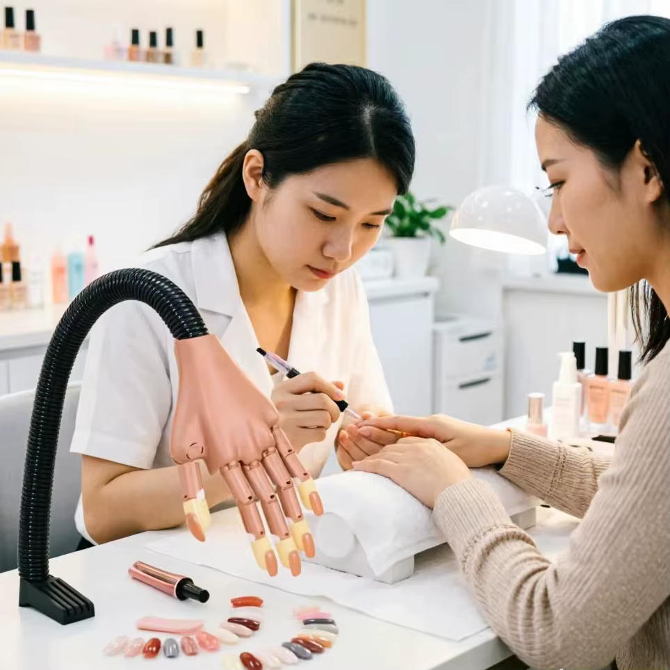 Main d'entraînement pour la pratique du nail art de qualité professionnelle pour la formation des techniciennes en