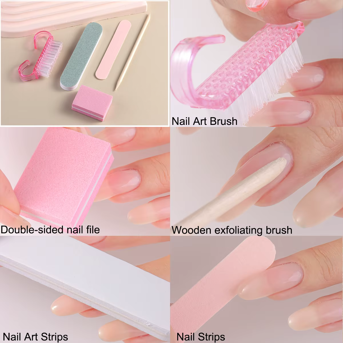Kit d'art des ongles avec tampon de lime à ongles