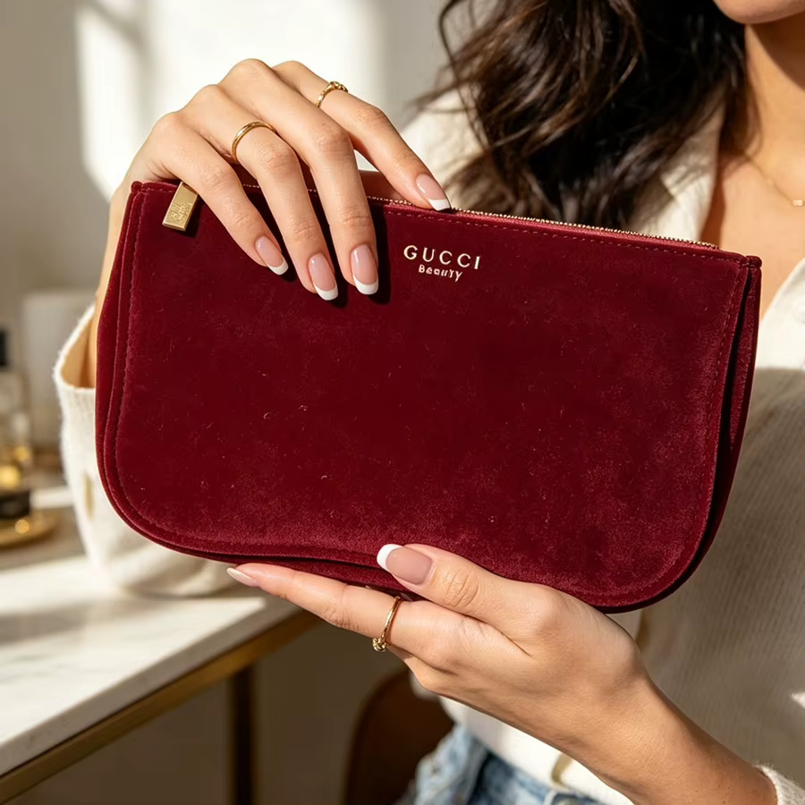 Sac Gucci Gucci Vintage avec fermeture éclair, pochette de rangement pour femme, texture rétro, accessoire portable pour la vie quotidienne, cadeau de mode pour elle