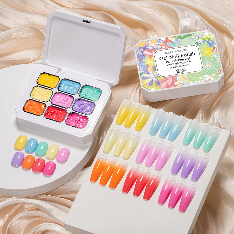1-9 couleurs bonbons peinture à l'huile 3D Sculpture créative bricolage Gel tremper Gel ongles modélisation Gel