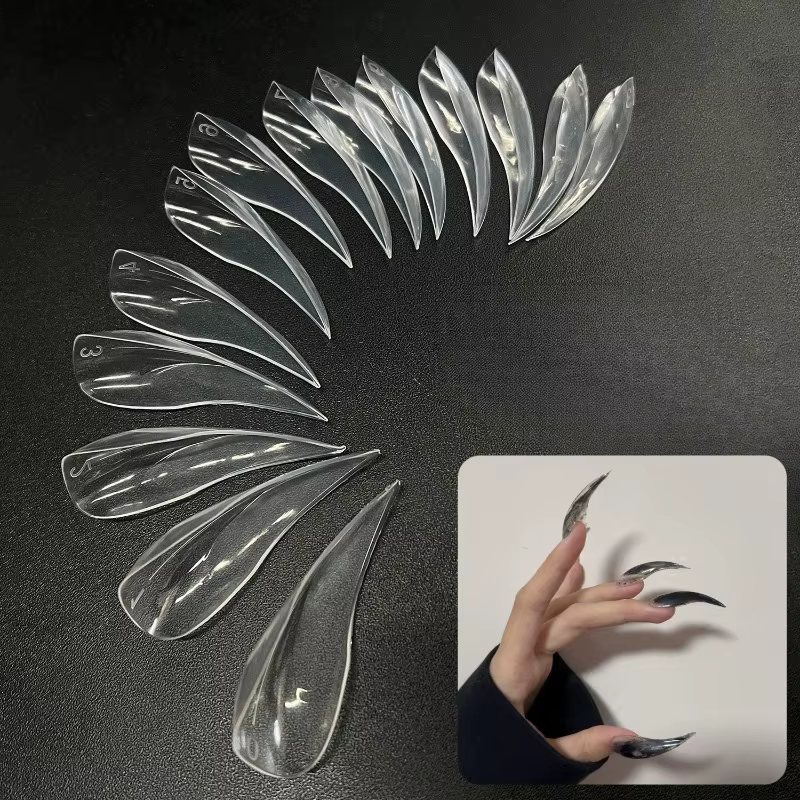120 pièces ongles incurvés double formes pour Extension d'ongles courbe 3D Sculptural acrylique