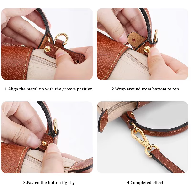Sangle de sac à bandoulière en cuir pour Longchamp Mini, sangle de sac à bandoulière marron, ceinture de sac, accessoires de remplacement durables pour sac à main