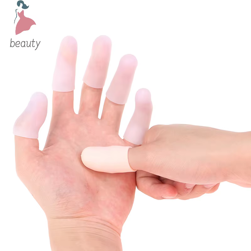 10 pièces Silicone doigtier Gel protège-doigts attelle de doigts gants de soutien pour la protection générale des orteils/doigts