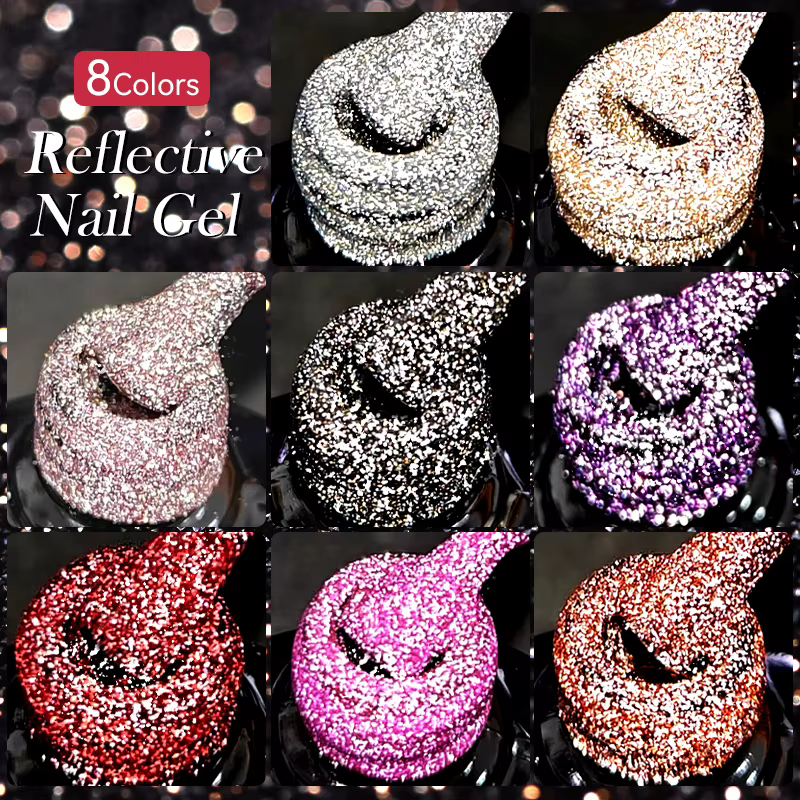 LILYCUTE 7ml brillant Gel réfléchissant vernis à ongles paillettes néon Semi Permanent UV LED Gel tremper Fluorescent