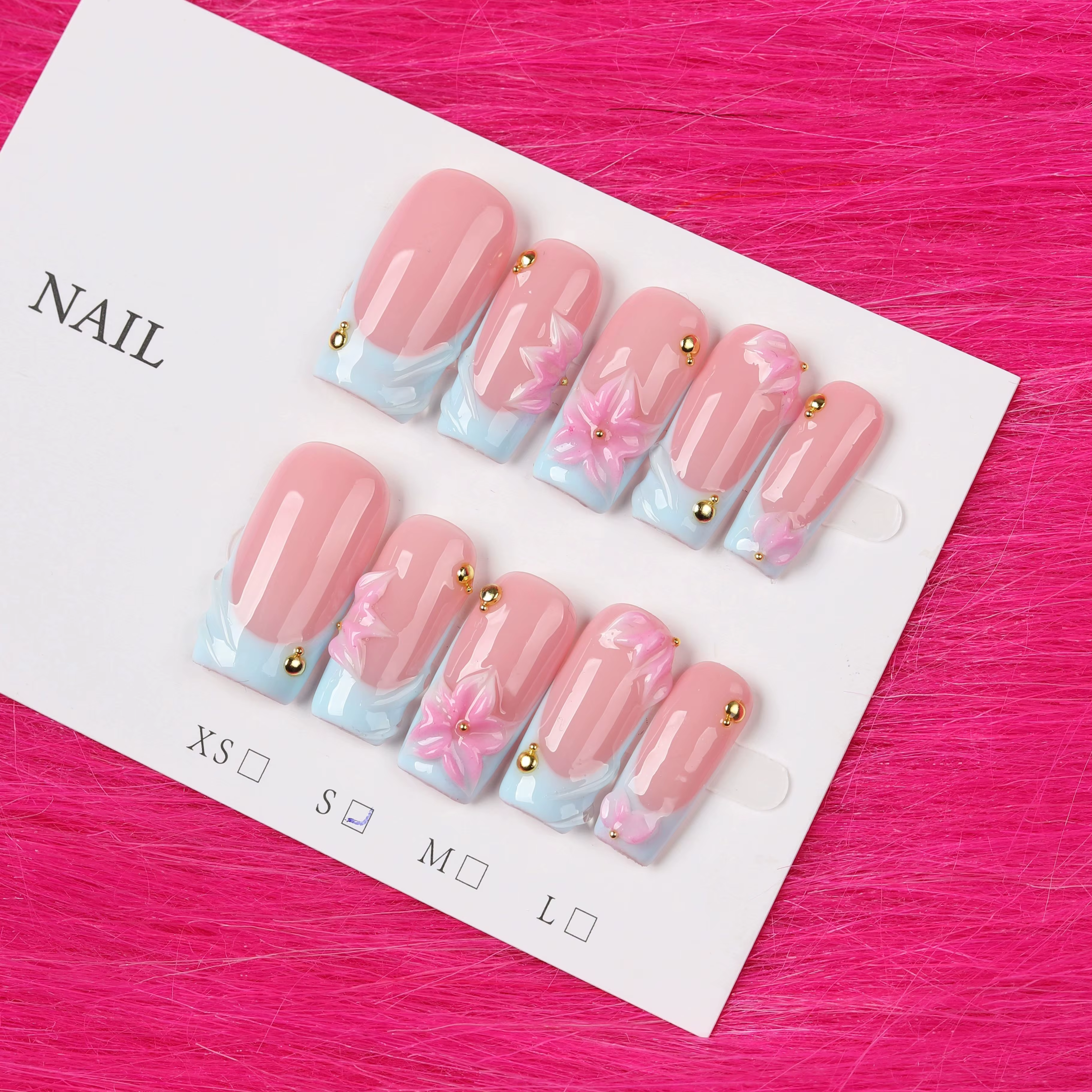 10 faux ongles faits à la main de style Y2K