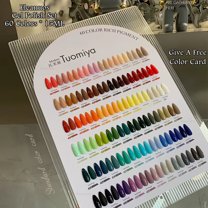 Eleanuos populaire gel polissage 60 pièces vernis mixte trempage arc-en-ciel Semi Permanent brillant quatre saisons ongles UV LED Salon gel 15ML