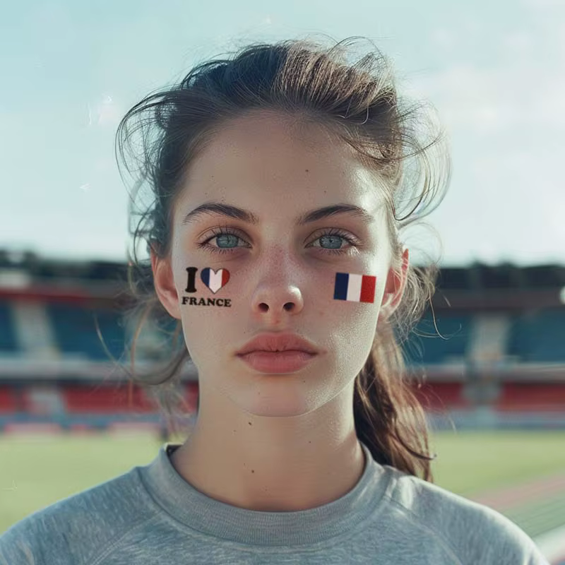 Autocollant de tatouage temporaire à sensation française, faux tatouage réaliste, imperméable et durable, non-ZE, pour hommes et femmes