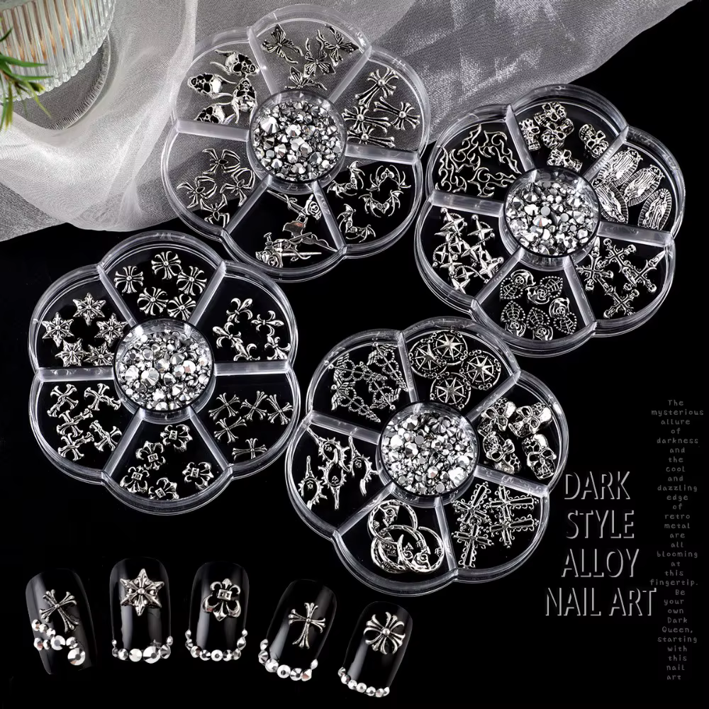 Breloques pour ongles en alliage gothique