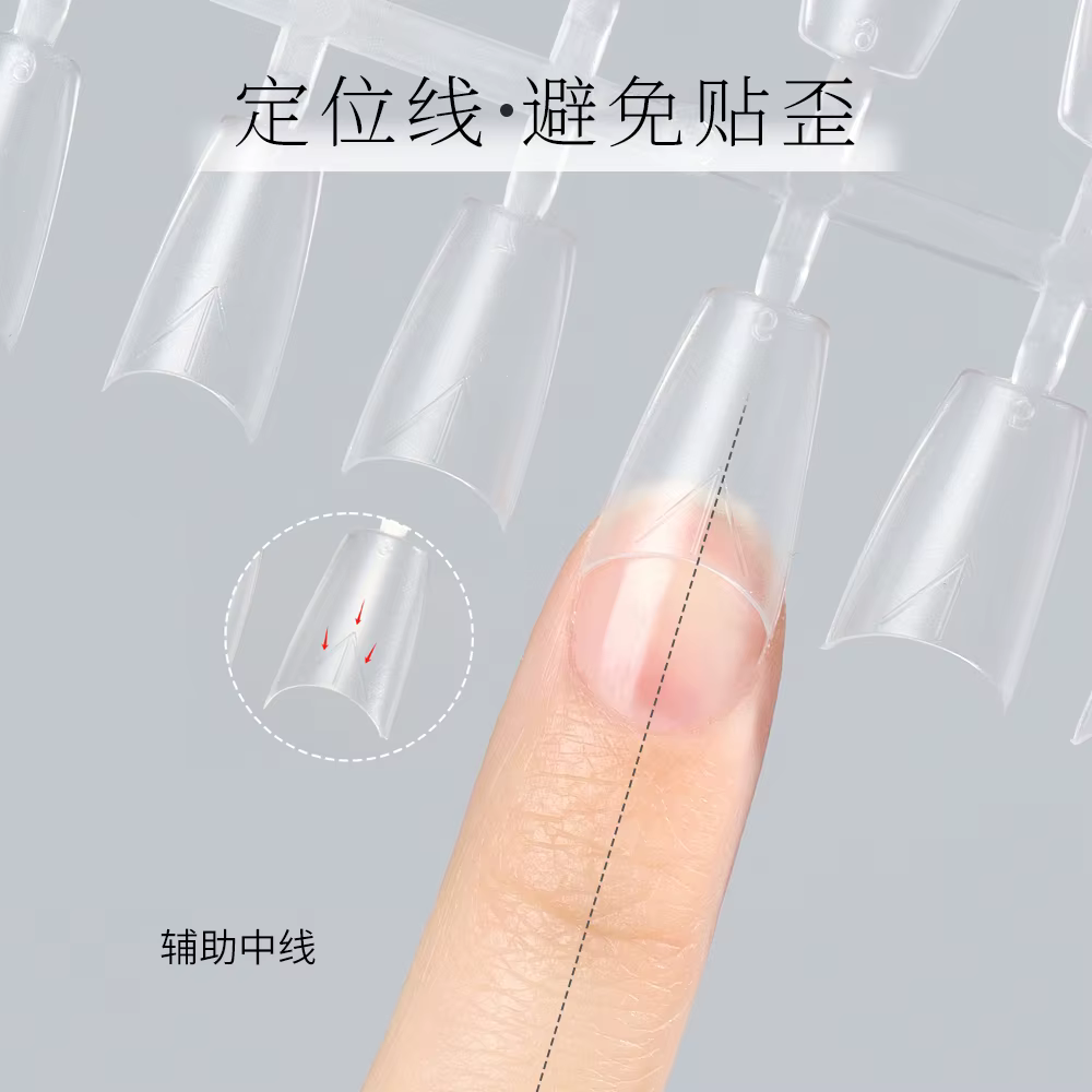 630 pièces pointes d'ongles de cercueil longs et transparents