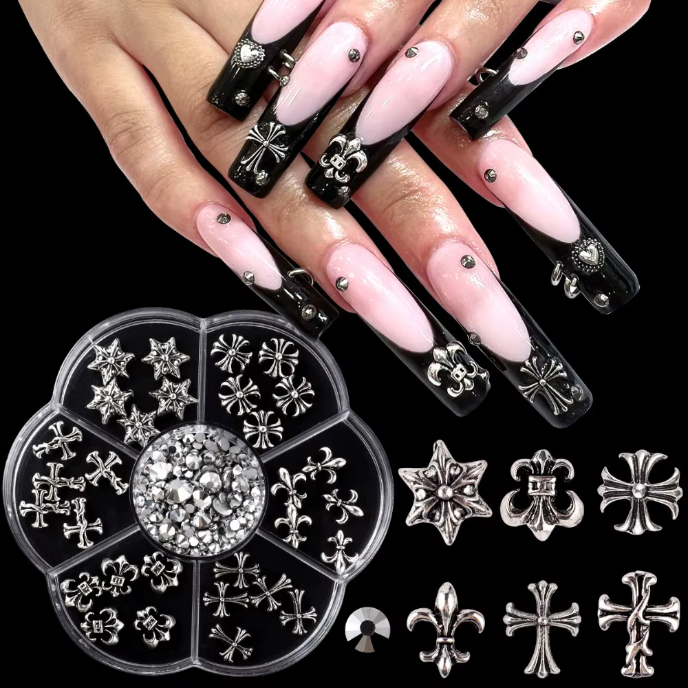 Breloques pour ongles en alliage gothique