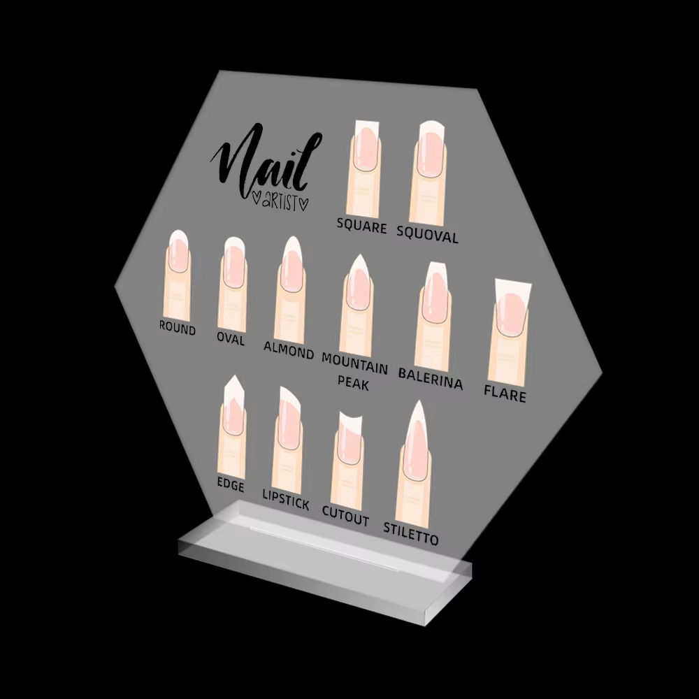 1 Ensemble d'accessoires de salon pour techniciens ongulaires : Support de présentation pour formes d'ongles et palette