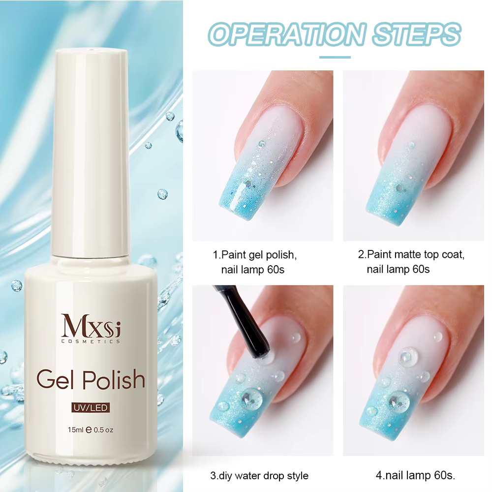 MXSI 15ml goutte d'eau Gel modélisation Gel vernis à ongles Nail Art travail Transparent Texture claire Gel