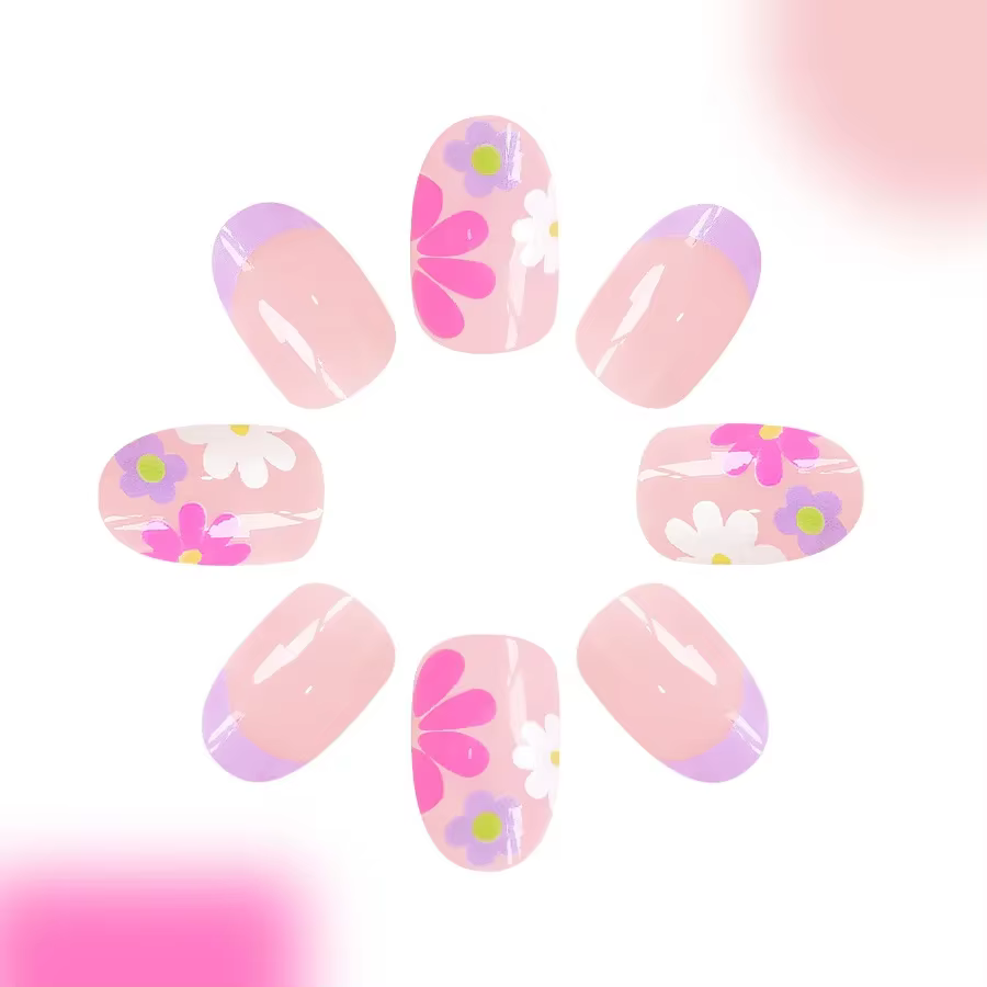 Faux ongles courts à pression en amande