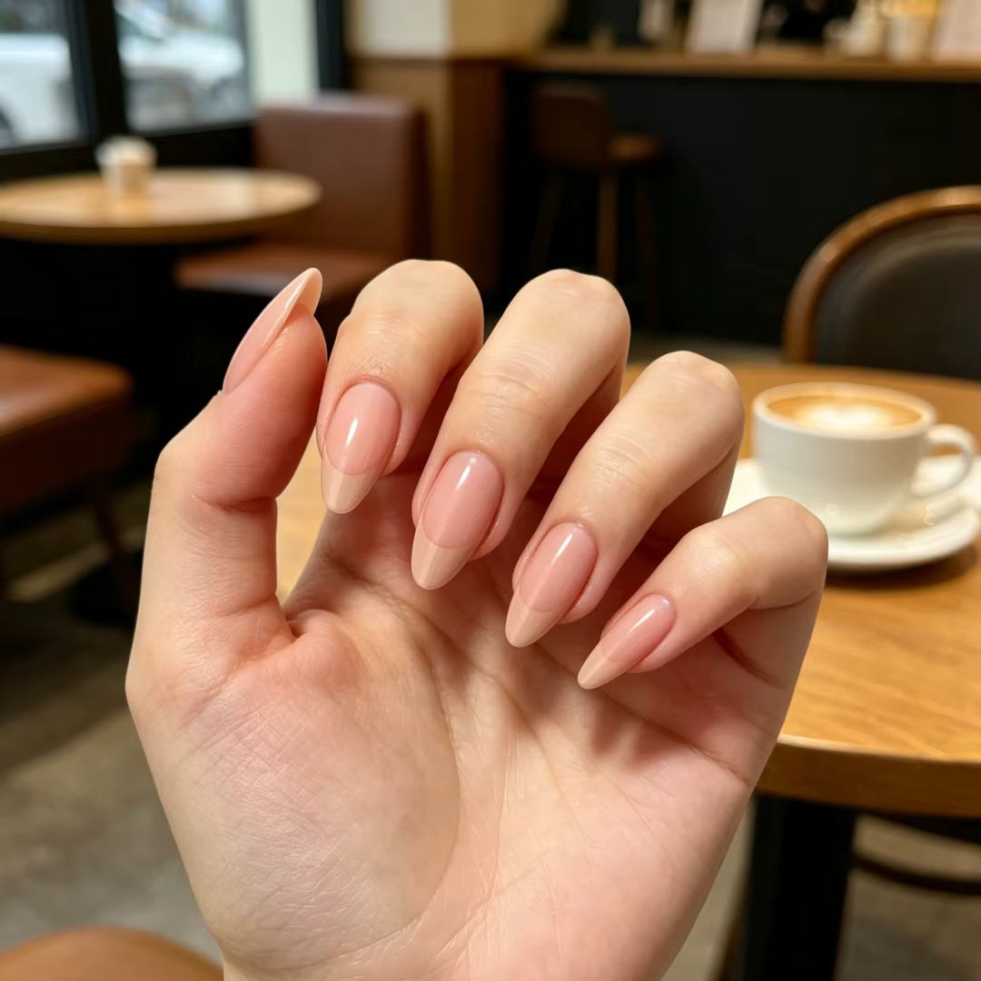 Faux ongles courts en forme d'amande