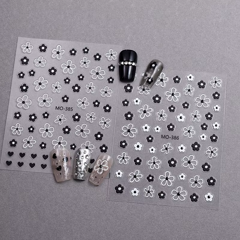 Autocollants pour ongles 3D en fleurs