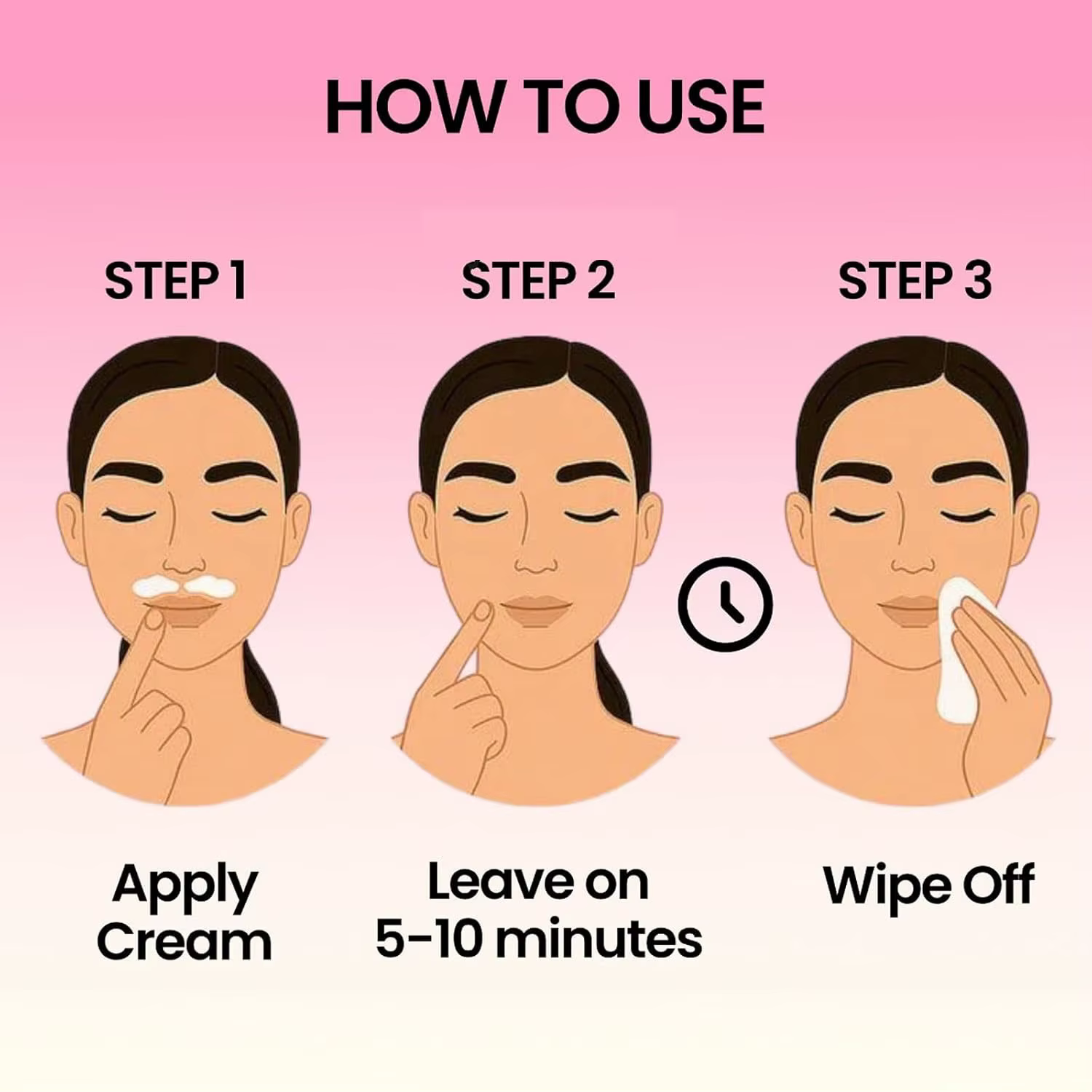 Kit de crème dépilatoire pour le visage pour femmes, pour les poils épais, fins et rebelles sur le menton, la lèvre supérieure, les pattes, crème dépilatoire douce