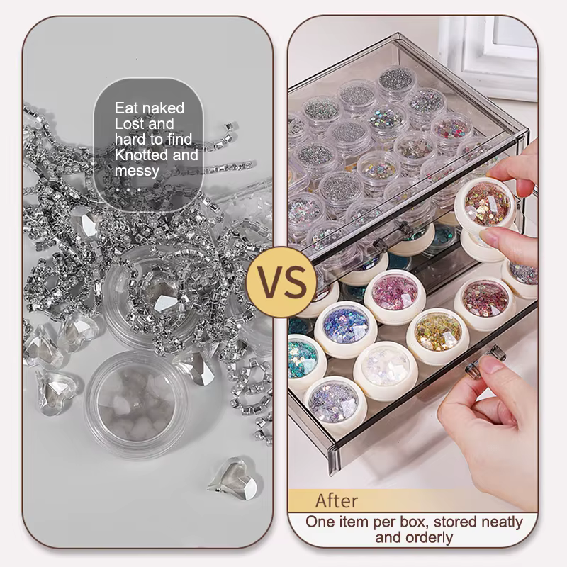 Boîte de rangement arina transparente pour vernis à ongles