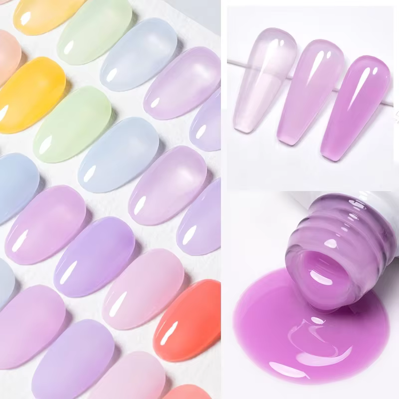 PUENTE gelée ongles Gel 7.5ML Semi-transparent couleur rose nu Gel vernis tremper UV