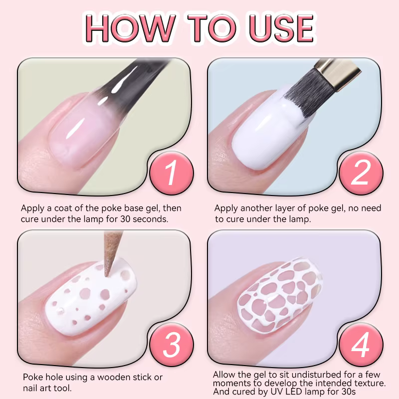 LILYCUTE 8ml Poke ongles Gel blanc noir piquant multifonctionnel UV LED Gel bulle océan vague sans essuyer dentelle peinture Gel vernis