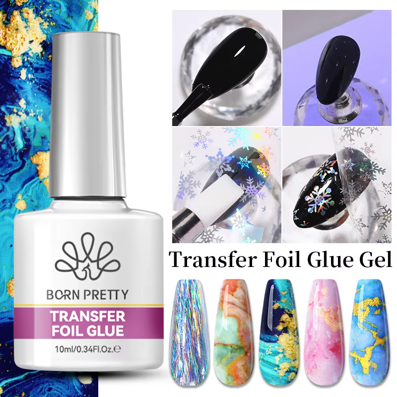 BORN PRETTY 10ml Gel Vernis à Ongles Semi-Permanent Effet Feuille de Transfert pour Autocollant Adhésif