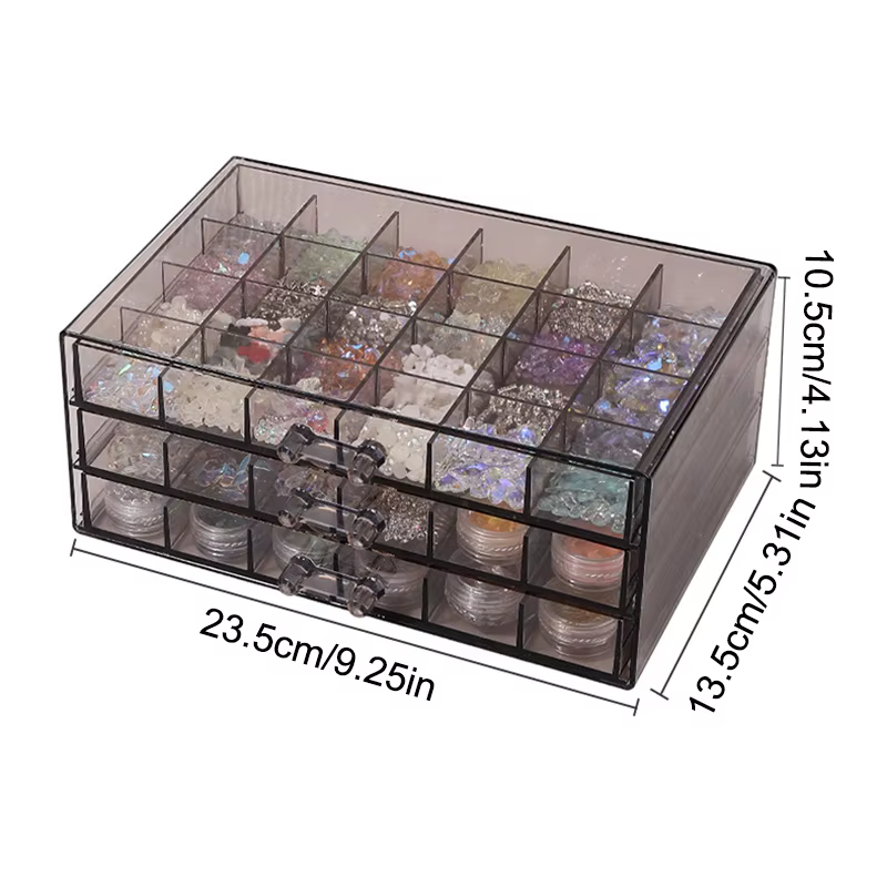 Boîte de rangement arina transparente pour vernis à ongles, boîte de rangement de bijoux, boîte de synchronisation, grande capacité, salon de manucure, boîte de rangement de bureau
